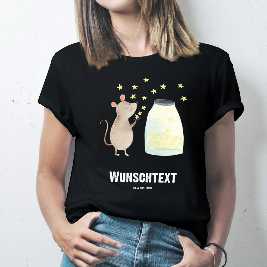 Personalised T-Shirt Mouse Stars T-Shirt mit Aufruck, T-Shirt mit Namen, Wunschtext, T-Shirt Personalisiert, Bedrucken, Lustige Sprüche, Gute Laune, Tiere, Tiermotive, Schwangerschaft, Maus, Geburtstag, Kind, Geburt, Sterne, Wunsch, Taufgeschenk, Kindergeburtstag, Erstes Kind, Taufe, Träume, Hoffnung