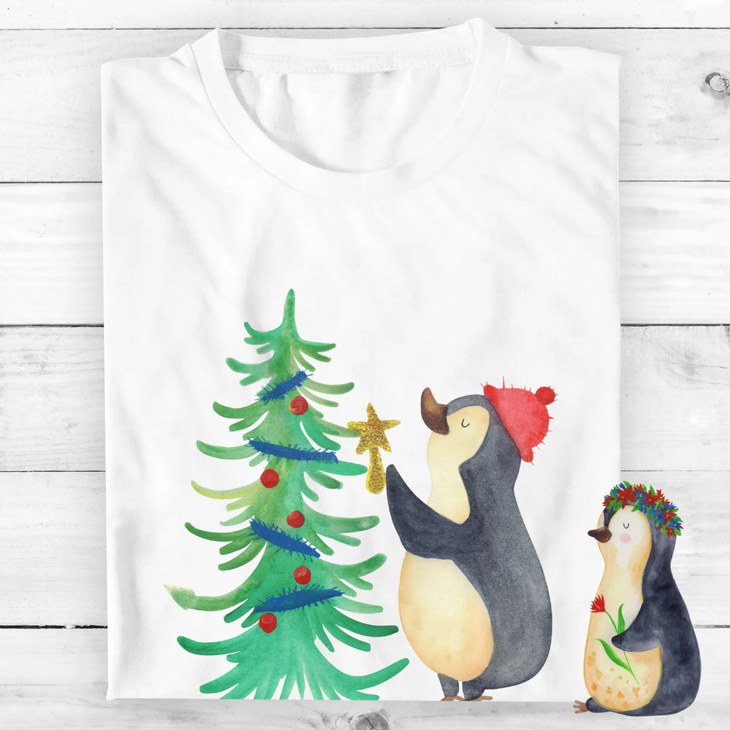 Rozmiar L Personalizowana koszulka Pingwin choinka Bedrucken, T-Shirt mit Aufruck, T-Shirt Personalisiert, Wunschtext, T-Shirt mit Namen, Nikolaus, Weihnachtsdeko, Winter, Heiligabend, Advent, Wintermotiv, Weihnachten, Pinguin
