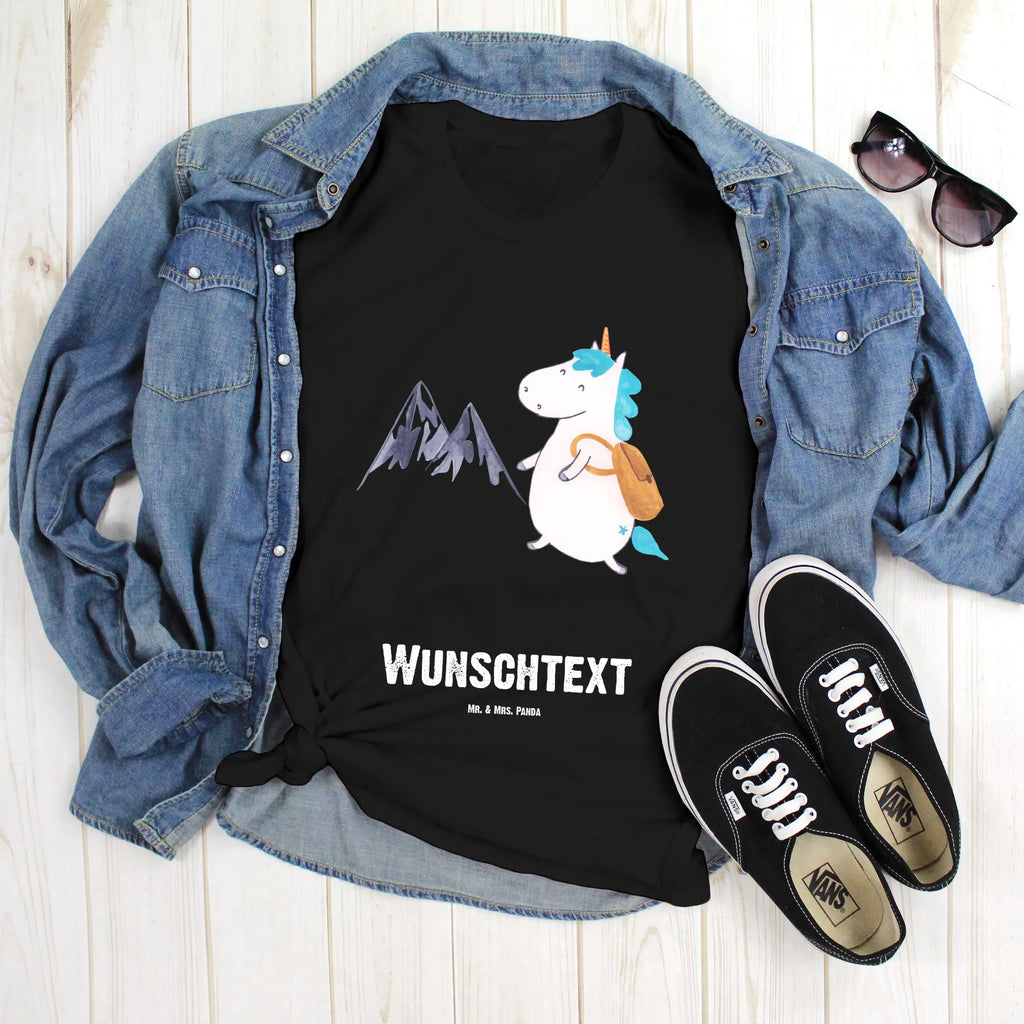 Personalised T-Shirt unicorn climber T-Shirt mit Aufruck, Wunschtext, Bedrucken, T-Shirt mit Namen, T-Shirt Personalisiert, Einhorn Deko, Unicorn, Einhorn, Einhörner, Abenteuer, Abenteurer, Berge, Weltreise, Bergsteiger, Urlaub, Weltenbummler, Entdecker, Reisen