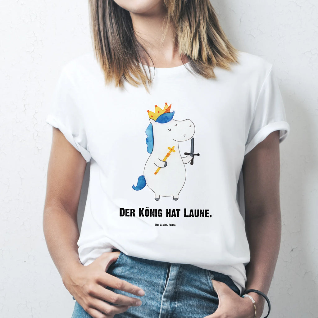 Rozmiar L Personalizowana koszulka jednorożec Król z mieczem Wunschtext, T-Shirt mit Aufruck, T-Shirt mit Namen, Bedrucken, T-Shirt Personalisiert, Einhorn Deko, Unicorn, Einhorn, Einhörner, Mittelalter, König, Ritter