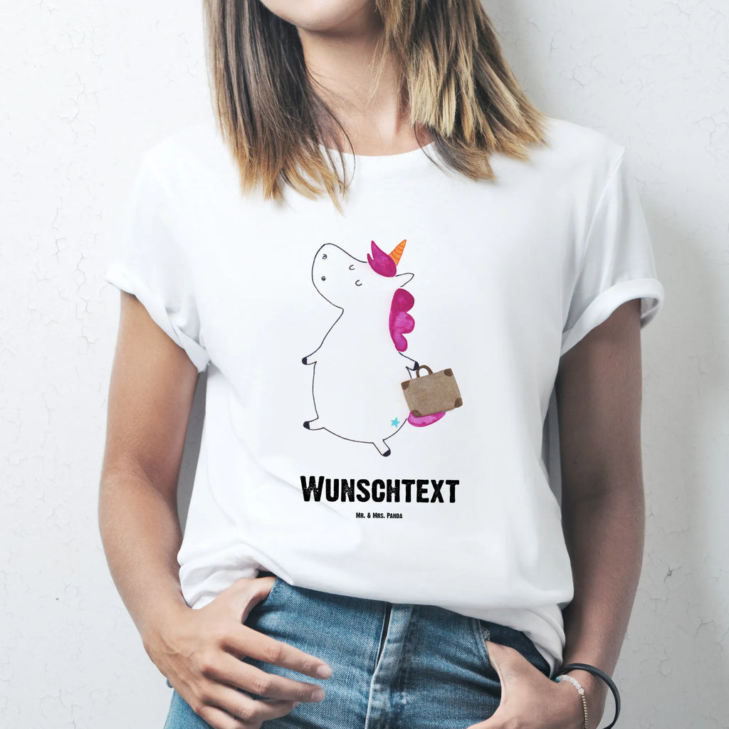 Personalisiertes T-Shirt Einhorn Koffer Bedrucken, T-Shirt mit Namen, T-Shirt Personalisiert, Wunschtext, T-Shirt mit Aufruck, Einhorn Deko, Unicorn, Einhorn, Einhörner, Erwachsen, Verreisen, Lustig, Kind, Abenteuer, Koffer, Witzig, Reise, Gepäck, Albern, Spaß