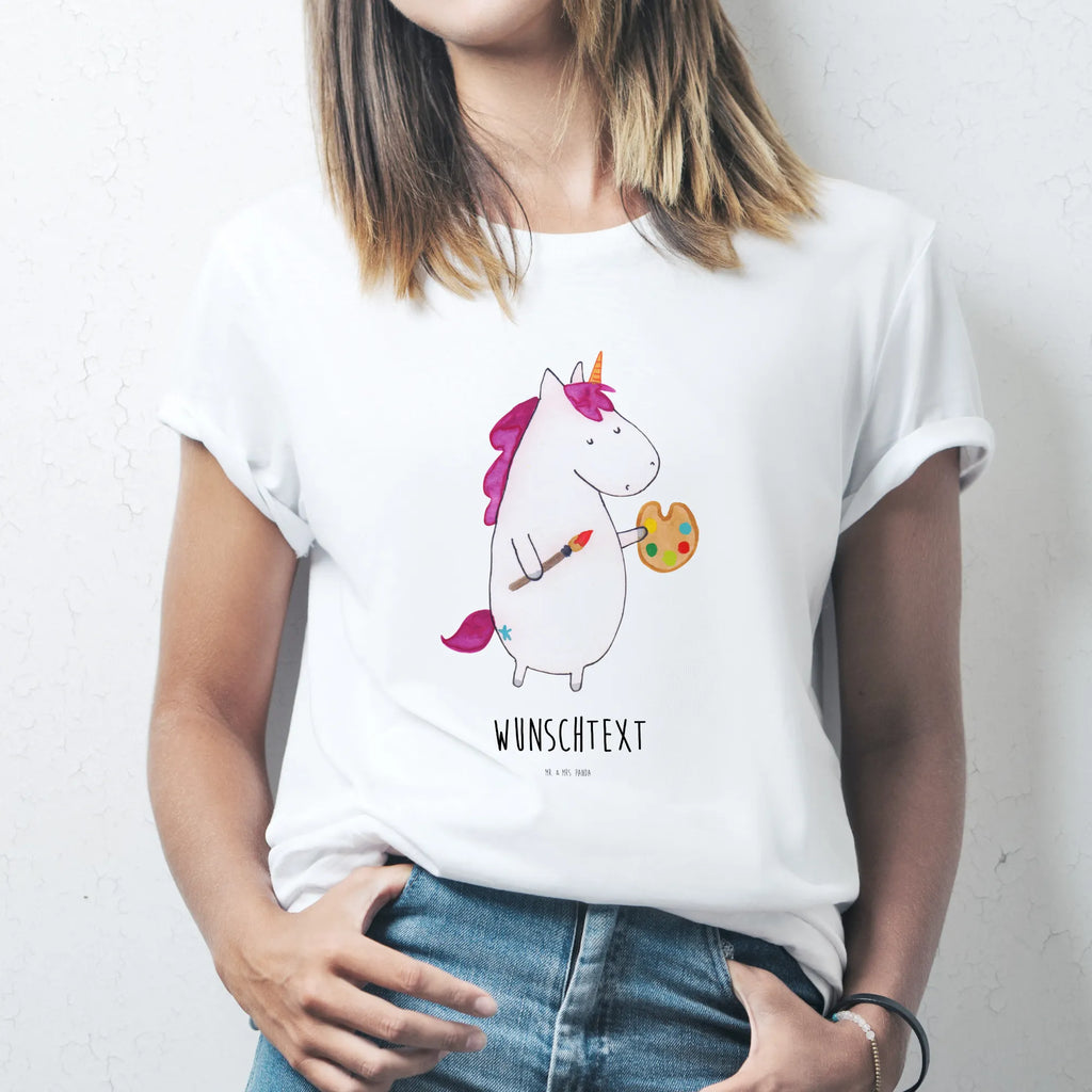 Personalised T-Shirt unicorn Artist Bedrucken, T-Shirt mit Namen, T-Shirt mit Aufruck, Wunschtext, T-Shirt Personalisiert, Einhorn Deko, Unicorn, Einhorn, Einhörner, Maler, Farbe, Geschenk, Pinsel, Englisch, Artist, Zeichnen, Welt, Malen, Künstler, Stift
