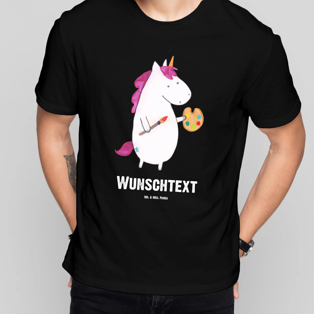 Personalised T-Shirt unicorn Artist Bedrucken, T-Shirt mit Namen, T-Shirt mit Aufruck, Wunschtext, T-Shirt Personalisiert, Einhorn Deko, Unicorn, Einhorn, Einhörner, Maler, Farbe, Geschenk, Pinsel, Englisch, Artist, Zeichnen, Welt, Malen, Künstler, Stift