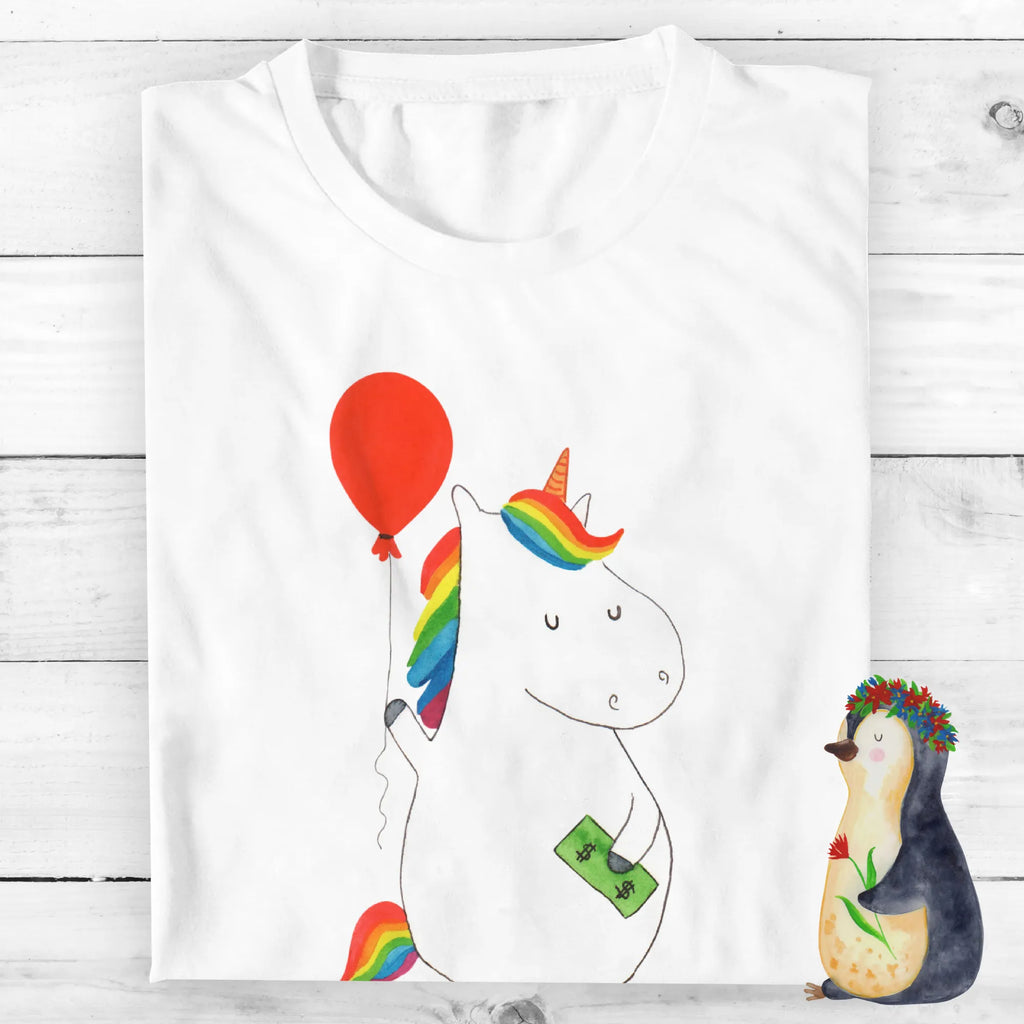Rozmiar L Personalizowana koszulka Jednorożec Balon T-Shirt mit Aufruck, Bedrucken, Wunschtext, T-Shirt Personalisiert, T-Shirt mit Namen, Einhorn Deko, Unicorn, Einhorn, Einhörner, Geld, Lebenslust, Freude, Luftballon, Freundin, Geschenk