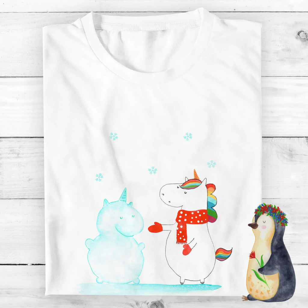 Personalised T-Shirt unicorn snowman T-Shirt mit Namen, Wunschtext, Bedrucken, T-Shirt mit Aufruck, T-Shirt Personalisiert, Einhorn Deko, Unicorn, Einhorn, Einhörner, Winter, Schneemann, X-Mas, Schnee, kalt, Handschuhe, Weihnachten, Mütze, Kuchen