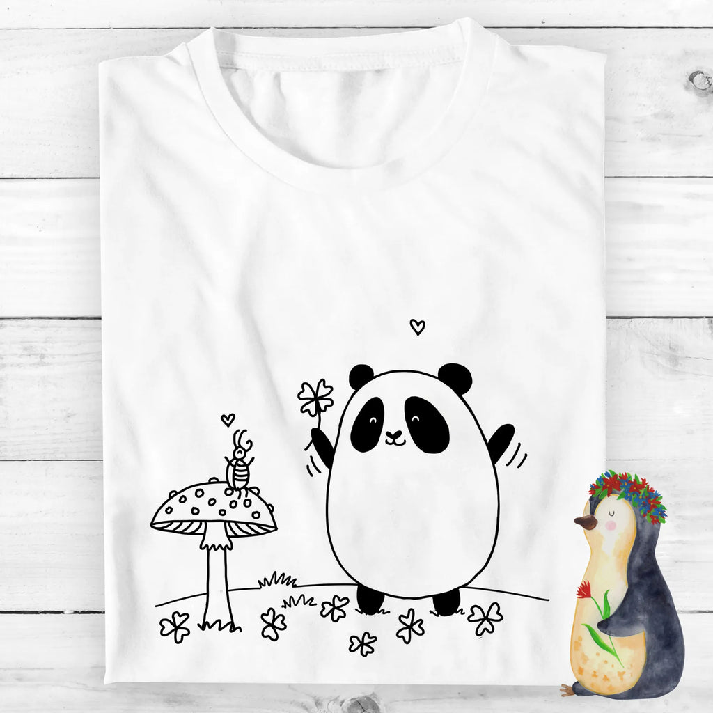 Rozmiar L Personalizowana koszulka Panda Szczęście T-Shirt mit Aufruck, T-Shirt mit Namen, T-Shirt Personalisiert
