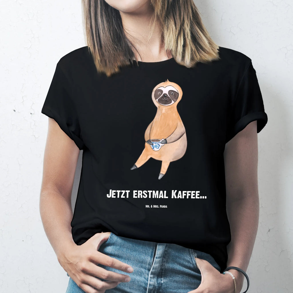 Rozmiar L Personalizowana koszulka Leniwiec kawa T-Shirt Personalisiert, Wunschtext, Bedrucken, T-Shirt mit Namen, T-Shirt mit Aufruck, Faultier Deko, Faultier Geschenk, Faultier, faul, Frühaufsteher, Faultiere, Kaffeegetränk, Coffee, Morgenmuffel, Erster Kaffee, Lieblingstier, Kaffeetasse, Genießer, Kaffee