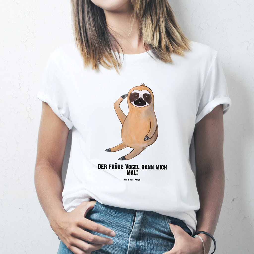 Rozmiar L Personalizowana koszulka leniwiec ptak Bedrucken, T-Shirt mit Namen, Wunschtext, T-Shirt Personalisiert, T-Shirt mit Aufruck, Faultier Deko, Faultier Geschenk, Faultier, Lieblingstier, Früher Vogel, Vogel, faul, Morgenmuffel, Faultiere, Spinner, Der Frühe Vogel, Faultierwelt, Frühaufsteher