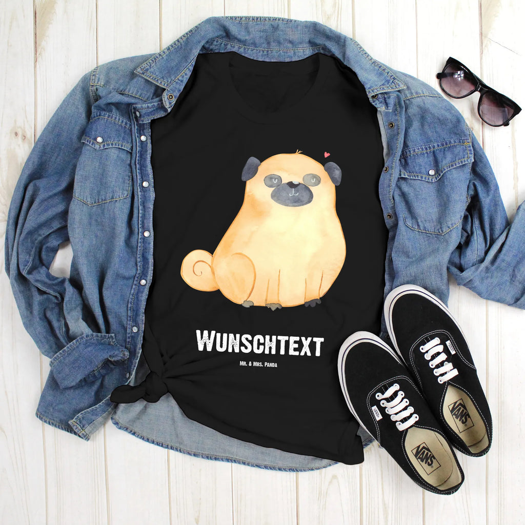 Rozmiar L Personalizowana koszulka Mops Bedrucken, T-Shirt mit Namen, T-Shirt Personalisiert, Wunschtext, T-Shirt mit Aufruck, Hundemotiv, Hund, Haustier, Tierliebhaber, Sprüche, Hunderasse, Hundebesitzer, Mops, Hundeliebe, Liebe