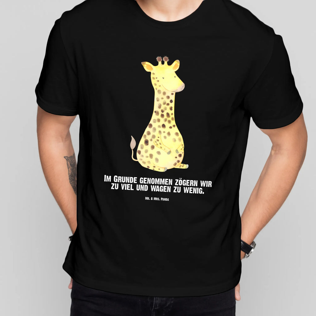 Rozmiar L Personalizowana koszulka żyrafa Zadowolony T-Shirt mit Aufruck, Wunschtext, T-Shirt mit Namen, T-Shirt Personalisiert, Bedrucken, Wildtiere, Afrika, Glück, Zufrieden, Giraffe, Abenteuer