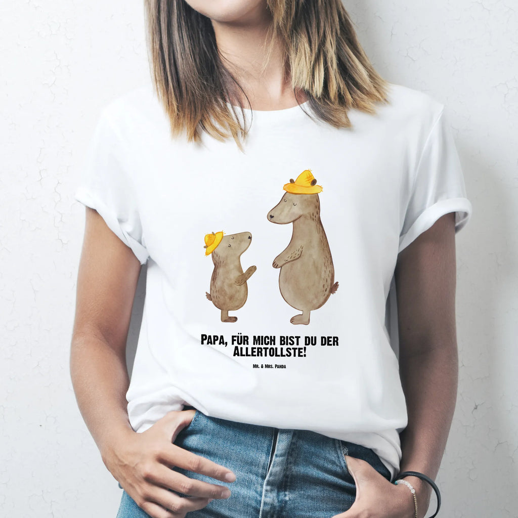 Personalised T-Shirt Bears with hats T-Shirt Personalisiert, T-Shirt mit Namen, T-Shirt mit Aufruck, Oma, Muttertag, Papa, Vatertag, Opa, Bruder, Schwester, Mama, Familie, Bären, Daddy, Paps, Kinder, Family, Vorbild, Dad, Lieblingsmensch, Vater, Sohn, Bär, Papi, Söhne, Kind, Vater-Sohn