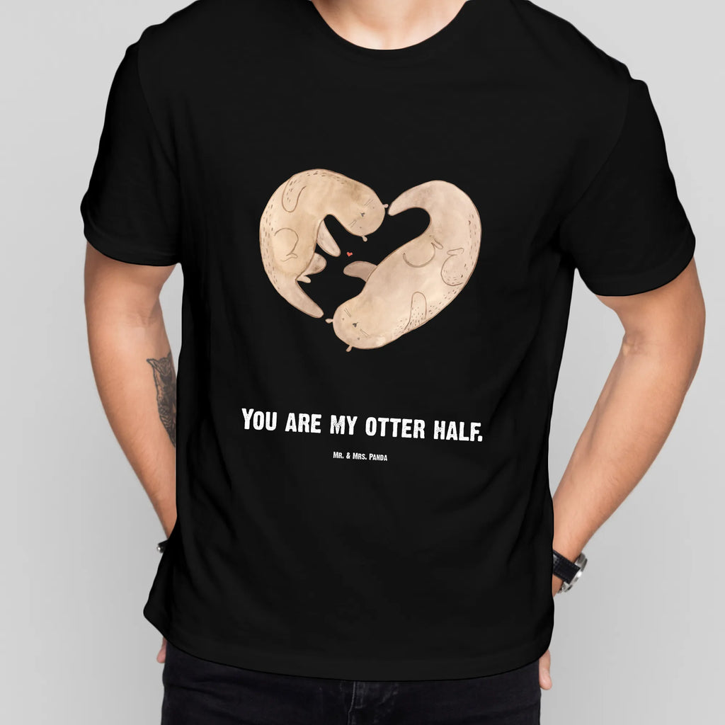 Personalisiertes T-Shirt Otter Herz T-Shirt mit Namen, T-Shirt mit Aufruck, Wunschtext, Bedrucken, Frauen, T-Shirt Personalisiert, Männer, Otter, Fischotter, Seeotter, gemeinsames Leben, Love you, Liebesbeweis, Liebe, Liebesgeschenk, Herz, Verlobung, Hochzeitstag, Jahrestag, Bessere Hälfte