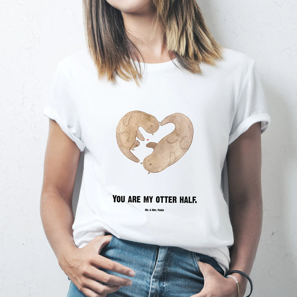 Personalisiertes T-Shirt Otter Herz T-Shirt mit Namen, T-Shirt mit Aufruck, Wunschtext, Bedrucken, Frauen, T-Shirt Personalisiert, Männer, Otter, Fischotter, Seeotter, gemeinsames Leben, Love you, Liebesbeweis, Liebe, Liebesgeschenk, Herz, Verlobung, Hochzeitstag, Jahrestag, Bessere Hälfte