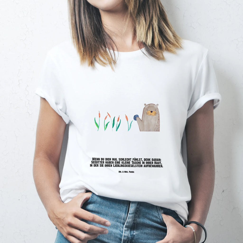 Personalised T-Shirt otter Stone T-Shirt mit Namen, T-Shirt mit Aufruck, T-Shirt Personalisiert, Bedrucken, Wunschtext, Fischotter, Seeotter, Otter, Otter Seeotter See Otter
