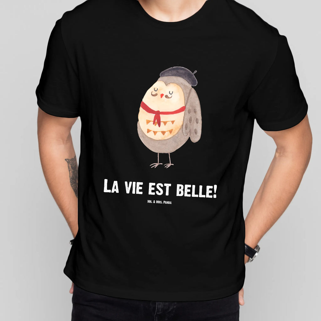 Personalisiertes T-Shirt Eule Französisch T-Shirt Personalisiert, Wunschtext, T-Shirt mit Aufruck, T-Shirt mit Namen, Bedrucken, Eule, Owl, La Vie Est Belle, Hibou, Spruch Französisch, Frankreich, Spruch schön, Eulen, Eule Deko, Das Leben Ist schön