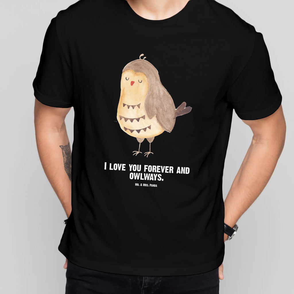 Personalised T-Shirt Owl Satisfied Wunschtext, T-Shirt mit Aufruck, T-Shirt mit Namen, T-Shirt Personalisiert, Bedrucken, Eule, Romantisch, Geschenk Hochzeitstag, Wortspiel Lustig, Owl, Eule Spruch, Spruch schön, Eule Deko, Liebe Spruch