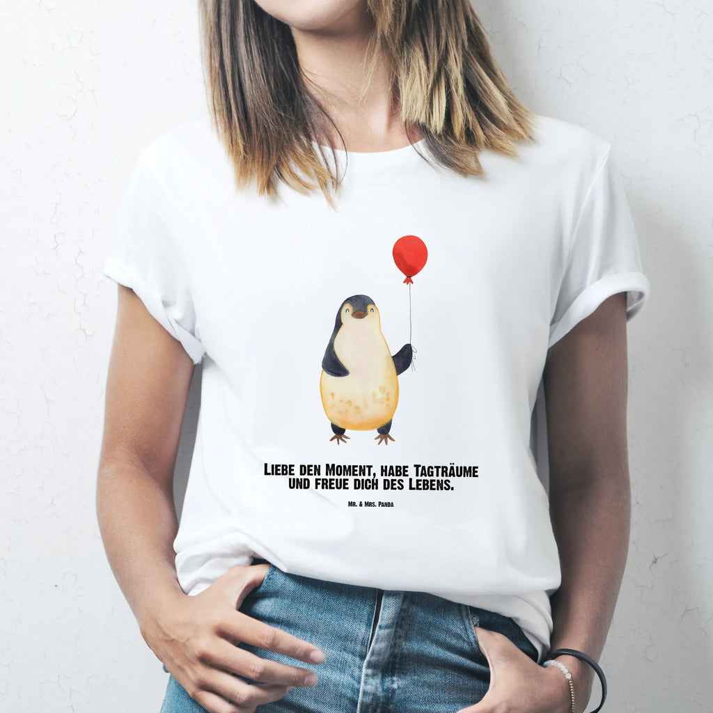 Rozmiar L Personalizowana koszulka pingwin balon Wunschtext, Bedrucken, T-Shirt mit Aufruck, T-Shirt mit Namen, T-Shirt Personalisiert, Pinguin, Liebe, Neustart, Pinguine, Luftballon, Geschenkidee, Tagträume, Lebenslust, Geschenk Freundin, Neues Leben, Glück, Motivation, Beste Freundin
