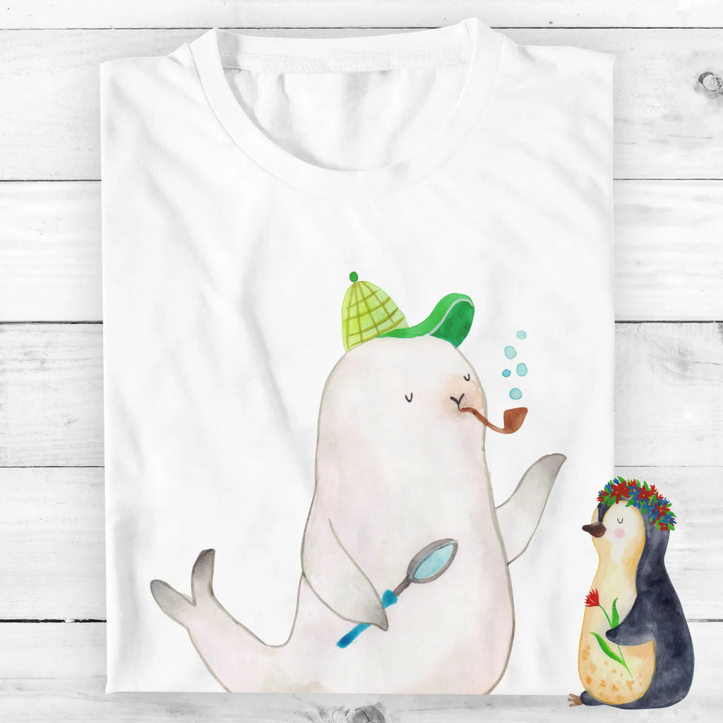 Personalisiertes T-Shirt Robbe Sherlock T-Shirt Personalisiert, Wunschtext, Bedrucken, T-Shirt mit Namen, T-Shirt mit Aufruck, Lustige Sprüche, Gute Laune, Tiere, Tiermotive