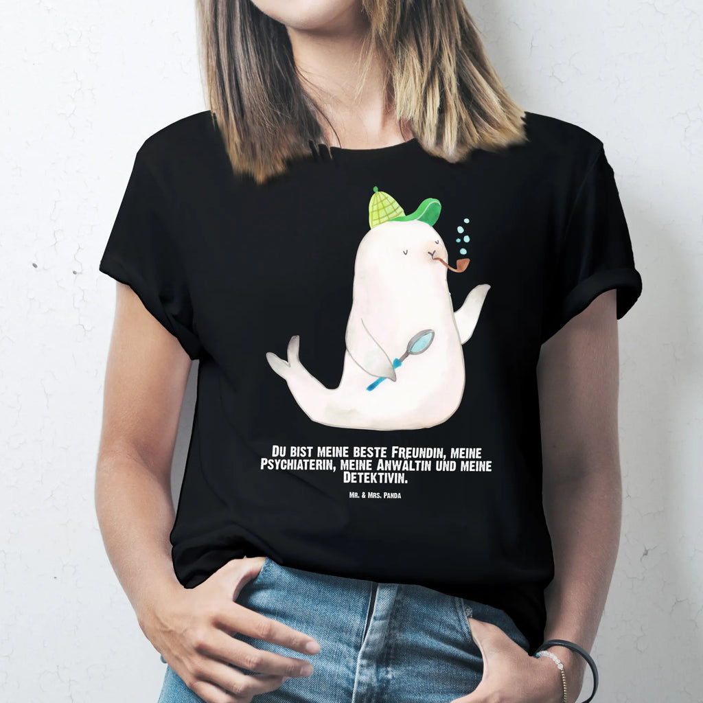 Personalisiertes T-Shirt Robbe Sherlock T-Shirt Personalisiert, Wunschtext, Bedrucken, T-Shirt mit Namen, T-Shirt mit Aufruck, Lustige Sprüche, Gute Laune, Tiere, Tiermotive
