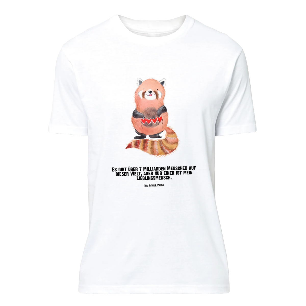 Personalised T-Shirt red panda good mood, funny sayings, hand drawn, cute animal motives, cute, small animals, gift ideas, gifts, card, animal lover, special gifts, heart, darling, favourite person, red