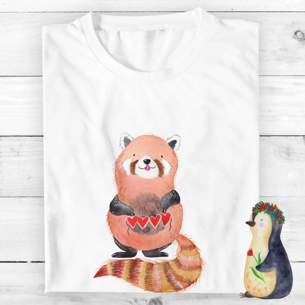 Rozmiar L Personalizowana koszulka Czerwony Panda T-Shirt mit Namen, Bedrucken, T-Shirt mit Aufruck, T-Shirt Personalisiert, Wunschtext, Lustige Sprüche, Gute Laune, Tiere, Tiermotive, Herz, Lieblingsmensch, Liebling, Rot, Liebe, Panda