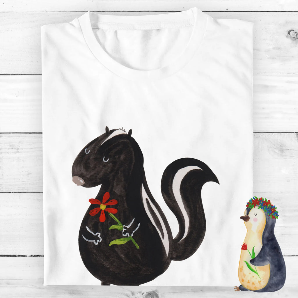 Personalisiertes T-Shirt Stinktier Blume Wunschtext, T-Shirt Personalisiert, T-Shirt mit Namen, Bedrucken, T-Shirt mit Aufruck, Stinktier, Skunk, Dreams, Träume, Wildtier, Stinker, Tagträumer, Stinki, Raubtier, Verträumt