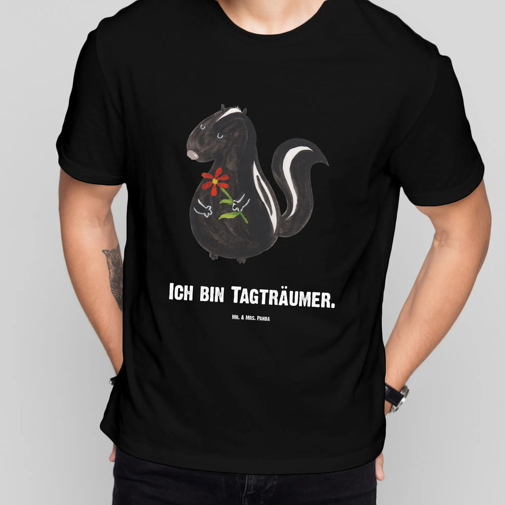 Personalisiertes T-Shirt Stinktier Blume Wunschtext, T-Shirt Personalisiert, T-Shirt mit Namen, Bedrucken, T-Shirt mit Aufruck, Stinktier, Skunk, Dreams, Träume, Wildtier, Stinker, Tagträumer, Stinki, Raubtier, Verträumt