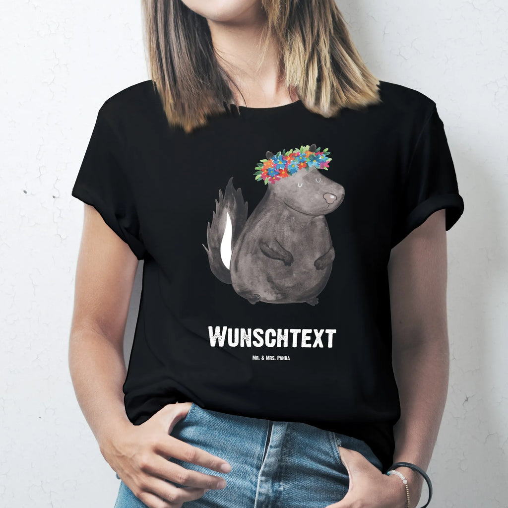 Personalised T-Shirt skunk Girl Wunschtext, T-Shirt mit Aufruck, T-Shirt mit Namen, Bedrucken, T-Shirt Personalisiert, Stinktier, Skunk, Yoga, Raubtier, Stinker, Stinki, Namaste, Wildtier