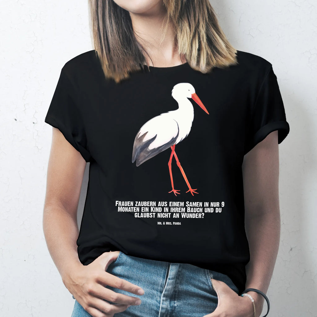 Rozmiar L Personalizowana koszulka Bocian T-Shirt mit Namen, Bedrucken, T-Shirt mit Aufruck, Wunschtext, T-Shirt Personalisiert, Frauen, Männer, Tiermotive, Gute Laune, lustige Sprüche, Tiere, Baby, Babybauch, Mutter werden, Geburt, Schwangerschaft, Mutter, Storch, Störche, Schwanger, Mütter