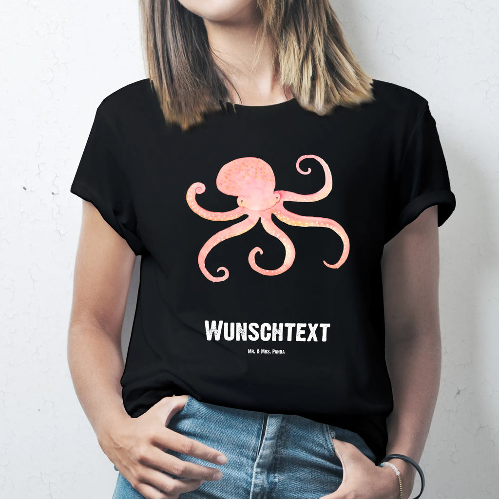 Rozmiar L Personalizowana koszulka Ośmiornica T-Shirt mit Aufruck, T-Shirt Personalisiert, Wunschtext, Bedrucken, T-Shirt mit Namen, Lustige Sprüche, Gute Laune, Tiere, Tiermotive, Meer, Tintenfisch, Ozean, Meerestier, Wasser, Arme, Krake