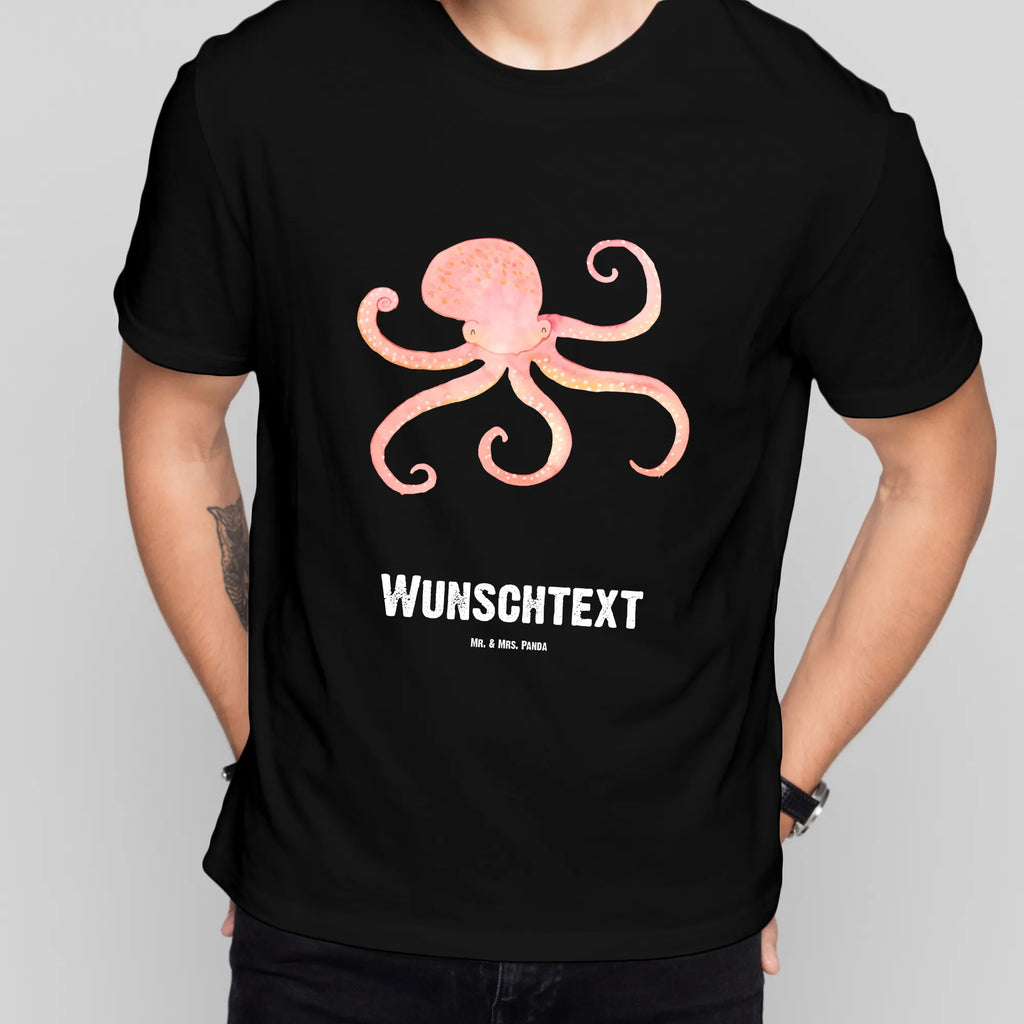 Rozmiar L Personalizowana koszulka Ośmiornica T-Shirt mit Aufruck, T-Shirt Personalisiert, Wunschtext, Bedrucken, T-Shirt mit Namen, Lustige Sprüche, Gute Laune, Tiere, Tiermotive, Meer, Tintenfisch, Ozean, Meerestier, Wasser, Arme, Krake