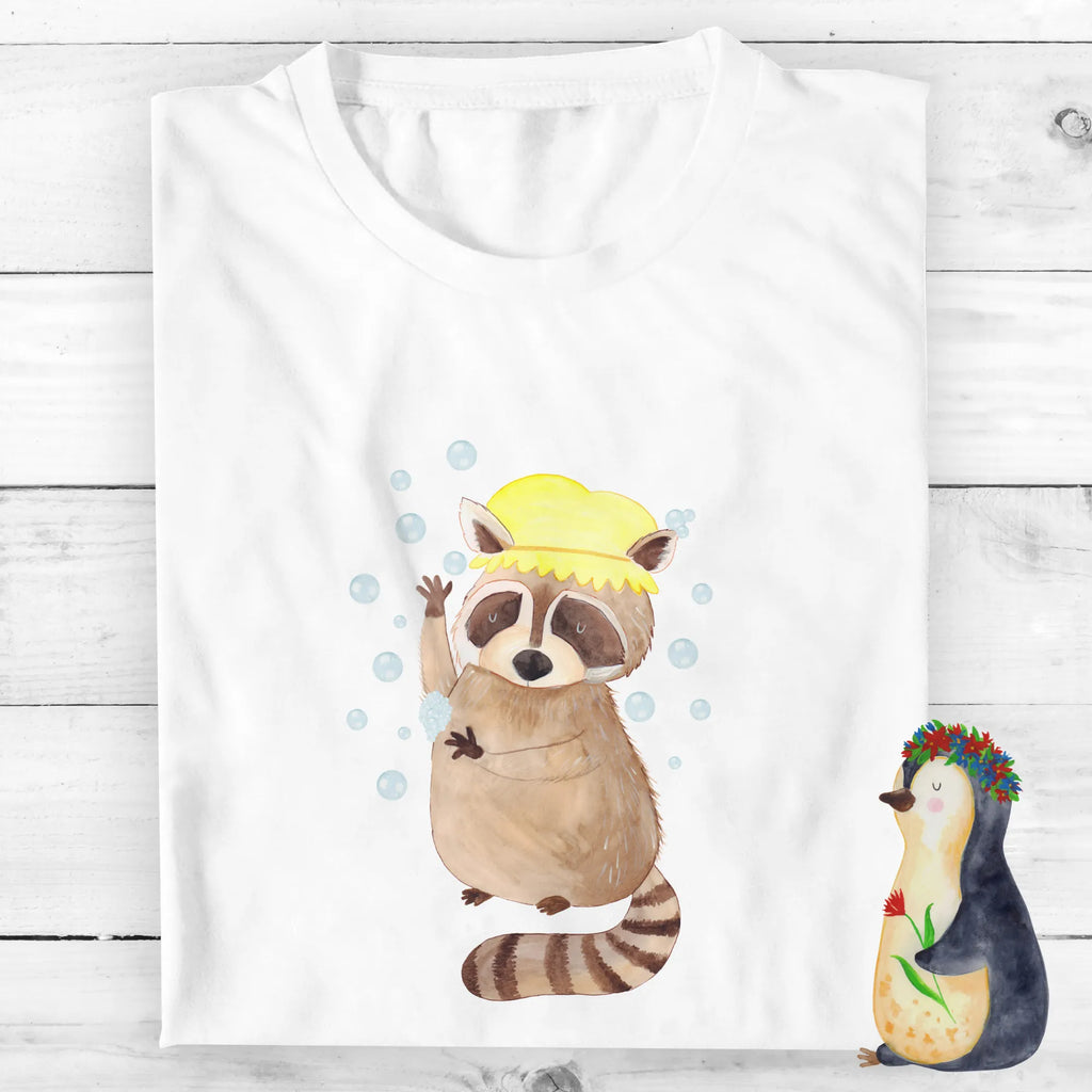 Rozmiar L Personalizowana koszulka Szop pracz T-Shirt Personalisiert, T-Shirt mit Aufruck, T-Shirt mit Namen, Wunschtext, Bedrucken, Tiermotive, Tiere, Gute Laune, Lustige Sprüche, Waschen, Waschbär, Seifenblasen, Plan, Tagträumen, Fröhlich