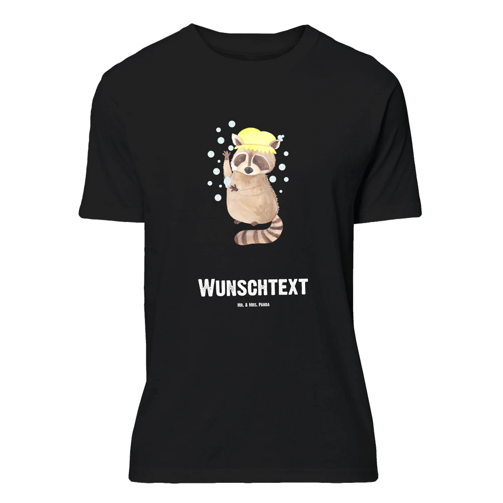 Rozmiar L Personalizowana koszulka Szop pracz T-Shirt Personalisiert, T-Shirt mit Aufruck, T-Shirt mit Namen, Wunschtext, Bedrucken, Tiermotive, Tiere, Gute Laune, Lustige Sprüche, Waschen, Waschbär, Seifenblasen, Plan, Tagträumen, Fröhlich