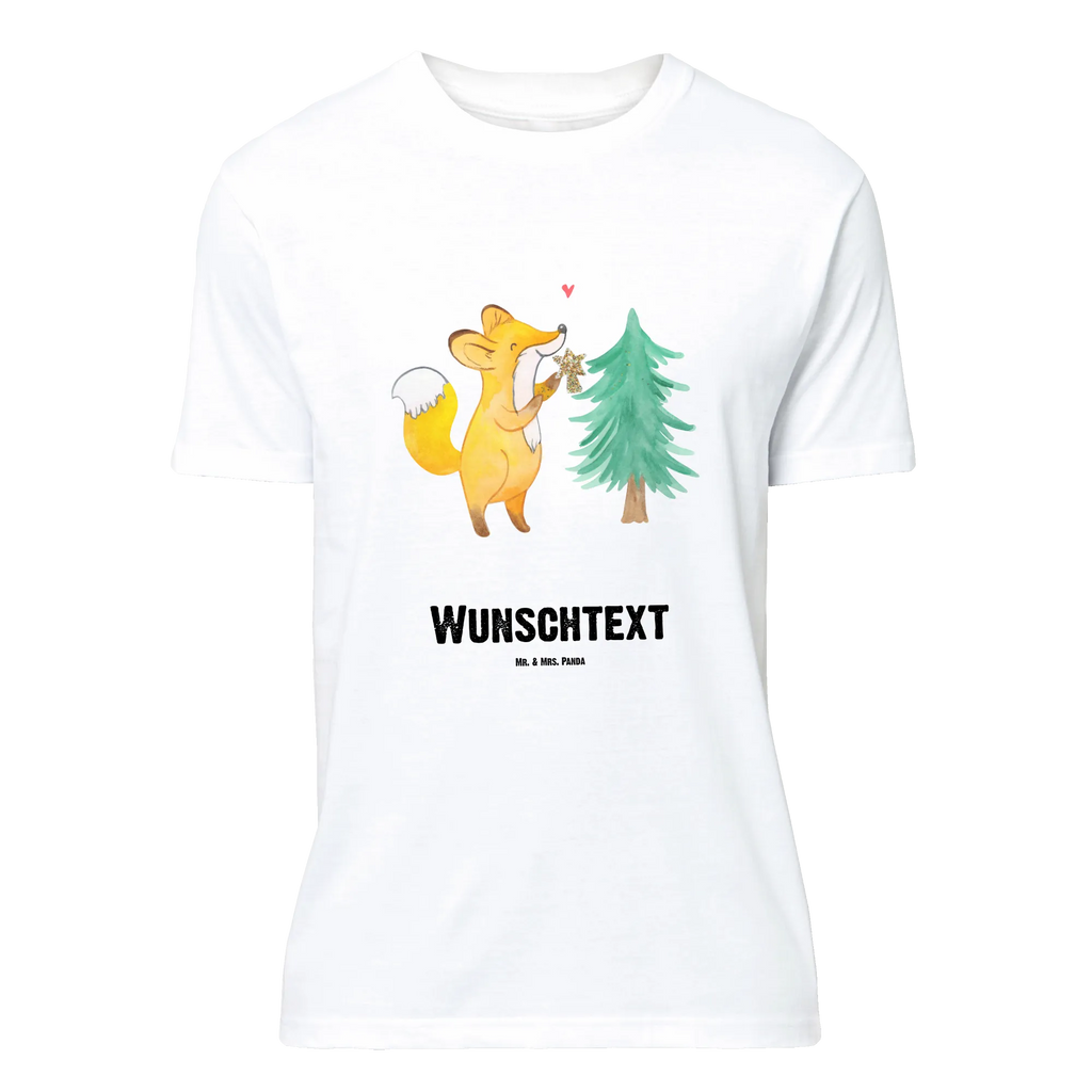 Personalised T-Shirt Fox Christmas tree T-Shirt mit Namen, Wunschtext, T-Shirt Personalisiert, T-Shirt mit Aufruck, Bedrucken, Nikolaus, Weihnachtsdeko, Winter, Heiligabend, Advent, Wintermotiv, Weihnachten, Weihnachtsmann, Fuchs, Weihnachtszeit, Schlittschuh, Weihnachtsdekoration, Weihnachtstage