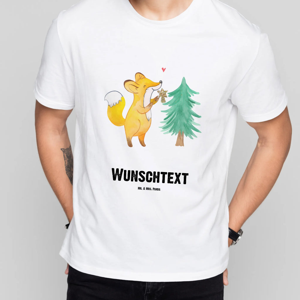 Personalised T-Shirt Fox Christmas tree T-Shirt mit Namen, Wunschtext, T-Shirt Personalisiert, T-Shirt mit Aufruck, Bedrucken, Nikolaus, Weihnachtsdeko, Winter, Heiligabend, Advent, Wintermotiv, Weihnachten, Weihnachtsmann, Fuchs, Weihnachtszeit, Schlittschuh, Weihnachtsdekoration, Weihnachtstage