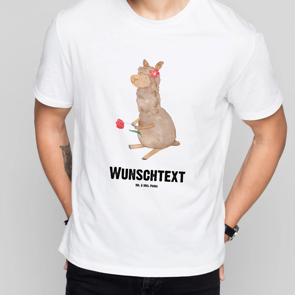 Personalised T-Shirt alpaca flower T-Shirt mit Aufruck, Wunschtext, T-Shirt mit Namen, Bedrucken, T-Shirt Personalisiert, Alpaka, Lama, Lamas, Alpaka Witz, Alpaka Geschenk, Alpaka Dekor, Alpaka Dekoration, Motiv Alpaka, Blume, Alpaka Zitat, Alpaka Spruch