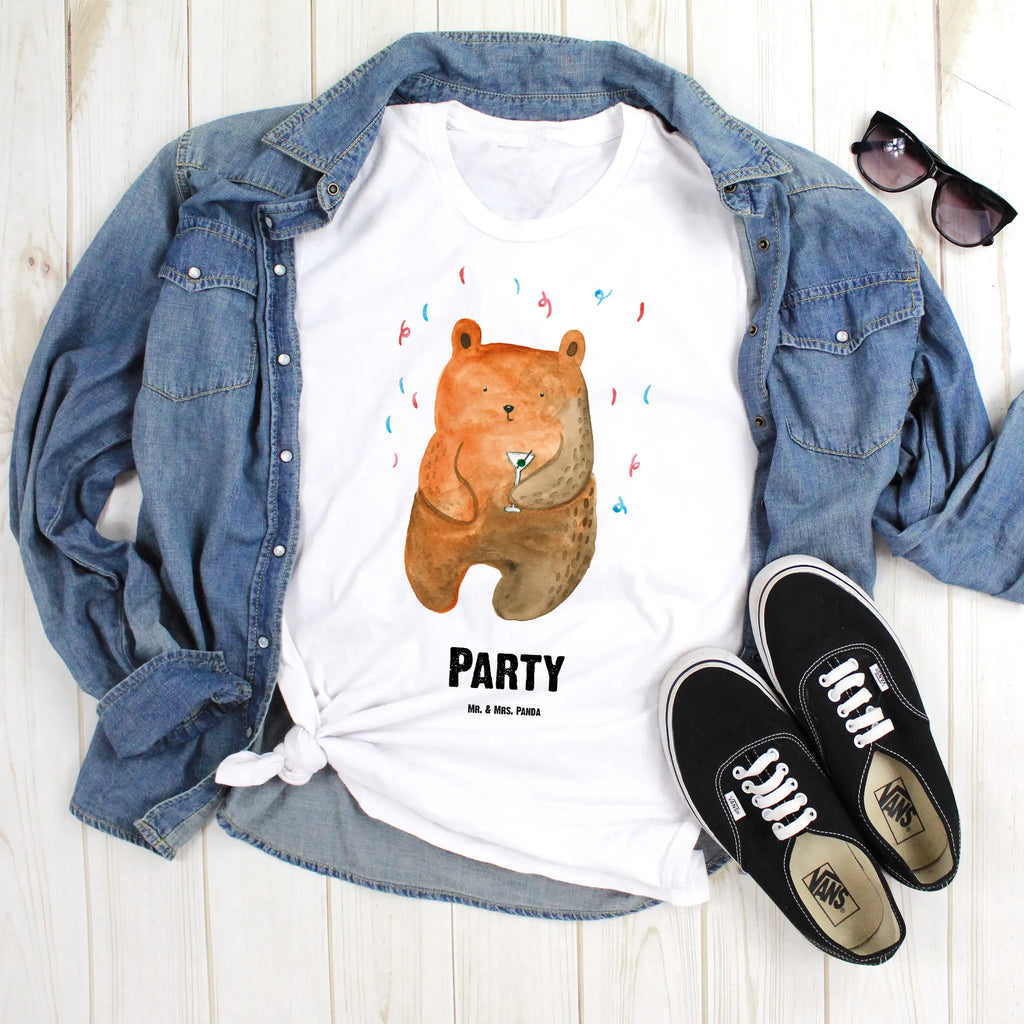 Personalised T-Shirt bear party T-Shirt Personalisiert, Wunschtext, T-Shirt mit Aufruck, Bedrucken, T-Shirt mit Namen, Teddybär, Teddy, Bär, Mitbringsel, Abfeiern, Geburtstag, Geburtstagsgeschenk, Party, Geschenk, Lustig, Gute Laune, Feiern