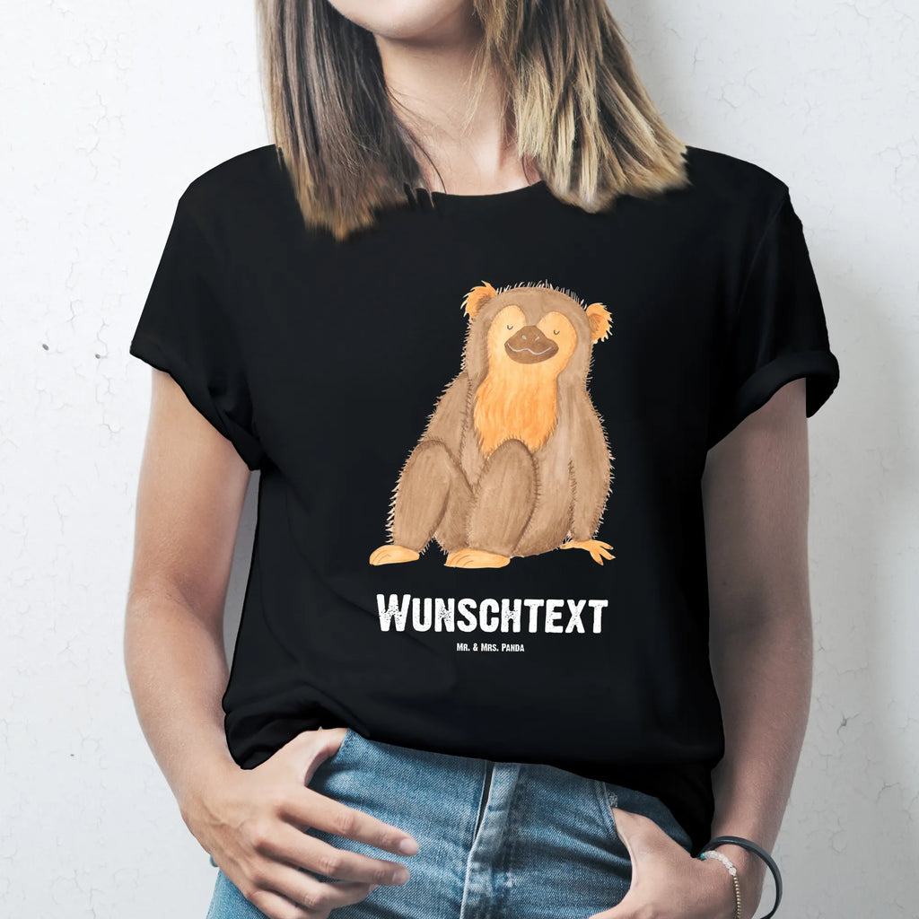 Rozmiar L Personalizowana koszulka Małpa Bedrucken, T-Shirt mit Namen, T-Shirt Personalisiert, Wunschtext, T-Shirt mit Aufruck, Wildtiere, Afrika, Selbstliebe, Selbstachtung, Äffchen, Selbstbewusstsein, Motivation, Selfcare, Respekt, Liebe, Affen, Affe