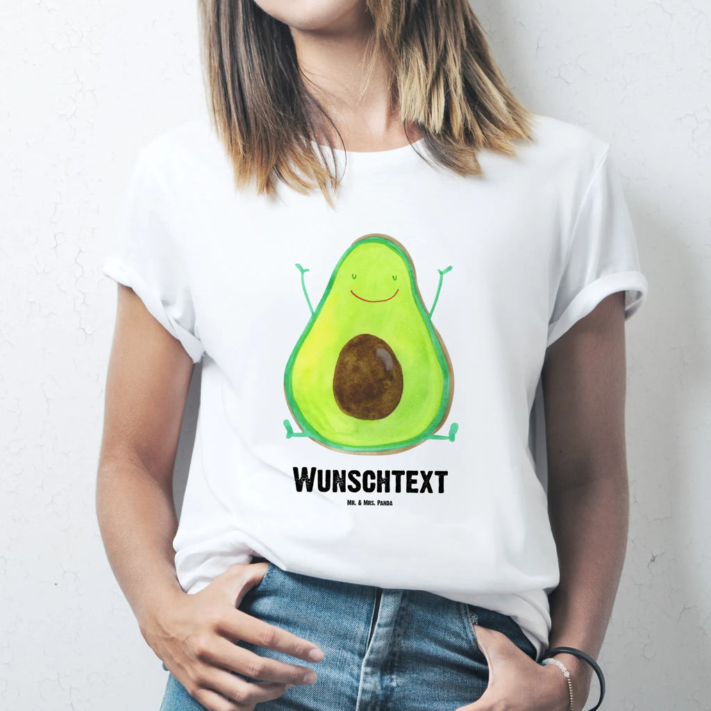 Personalised T-Shirt avocado Happy T-Shirt Personalisiert, Wunschtext, Bedrucken, T-Shirt mit Namen, T-Shirt mit Aufruck, Veggie, Vegan, Avocado, Gesund, Chaos