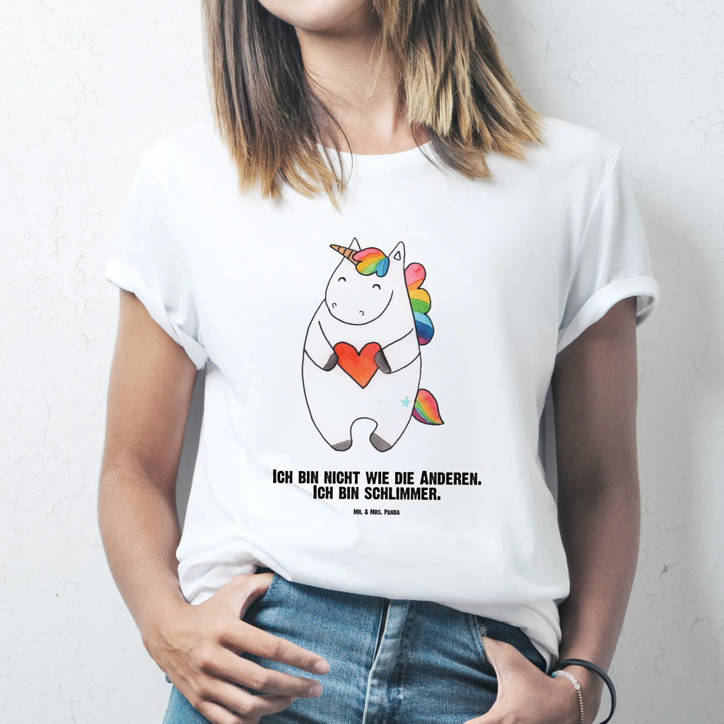 Rozmiar L Personalizowana koszulka Jednorożec serce T-Shirt mit Aufruck, Bedrucken, T-Shirt Personalisiert, Wunschtext, T-Shirt mit Namen, Einhorn Deko, Unicorn, Einhorn, Einhörner, Schlimm, Witzig, Bunt, böse, Lustig, Freundin, Anders, Herz