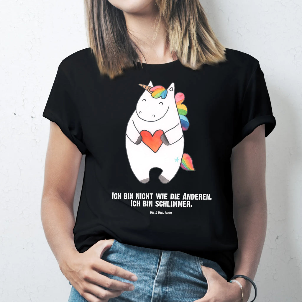 Rozmiar L Personalizowana koszulka Jednorożec serce T-Shirt mit Aufruck, Bedrucken, T-Shirt Personalisiert, Wunschtext, T-Shirt mit Namen, Einhorn Deko, Unicorn, Einhorn, Einhörner, Schlimm, Witzig, Bunt, böse, Lustig, Freundin, Anders, Herz