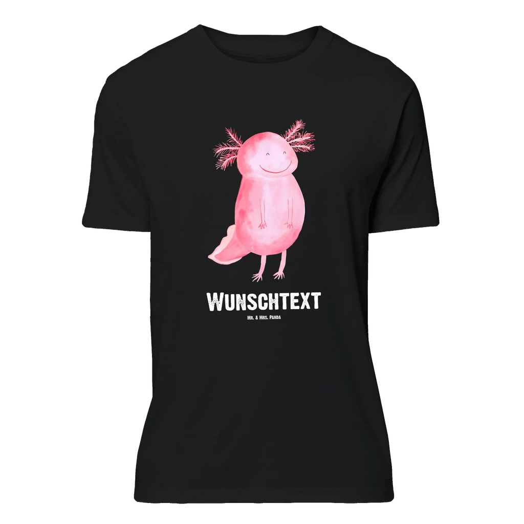 Personalisiertes T-Shirt Axolotl glücklich T-Shirt Personalisiert, T-Shirt mit Namen, Wunschtext, Bedrucken, T-Shirt mit Aufruck, Molch, Axolotl, Lurche, Lurch, Schwanzlurch, Axolot, Gute Laune, Motivation