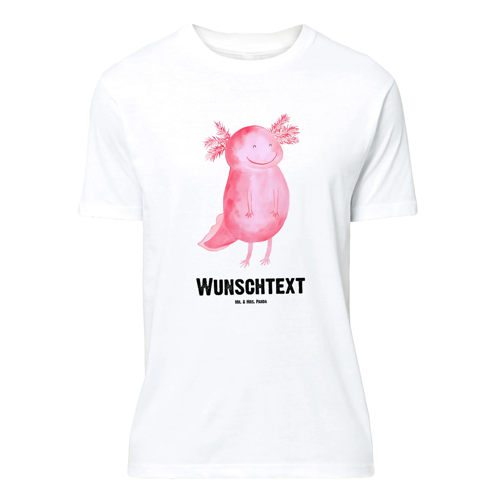 Personalisiertes T-Shirt Axolotl glücklich T-Shirt Personalisiert, T-Shirt mit Namen, Wunschtext, Bedrucken, T-Shirt mit Aufruck, Molch, Axolotl, Lurche, Lurch, Schwanzlurch, Axolot, Gute Laune, Motivation