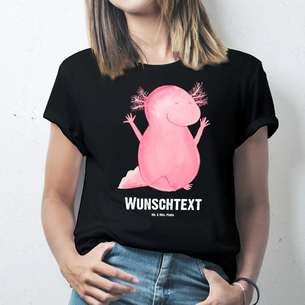 Personalised T-Shirt axolotl Hooray Wunschtext, T-Shirt Personalisiert, T-Shirt mit Aufruck, T-Shirt mit Namen, Bedrucken, Molch, Axolotl, Freude, Lurch, Lurche, Fröhlich, Schwanzlurch, Motivation, Spaß, Zufriedenheit, Axolot