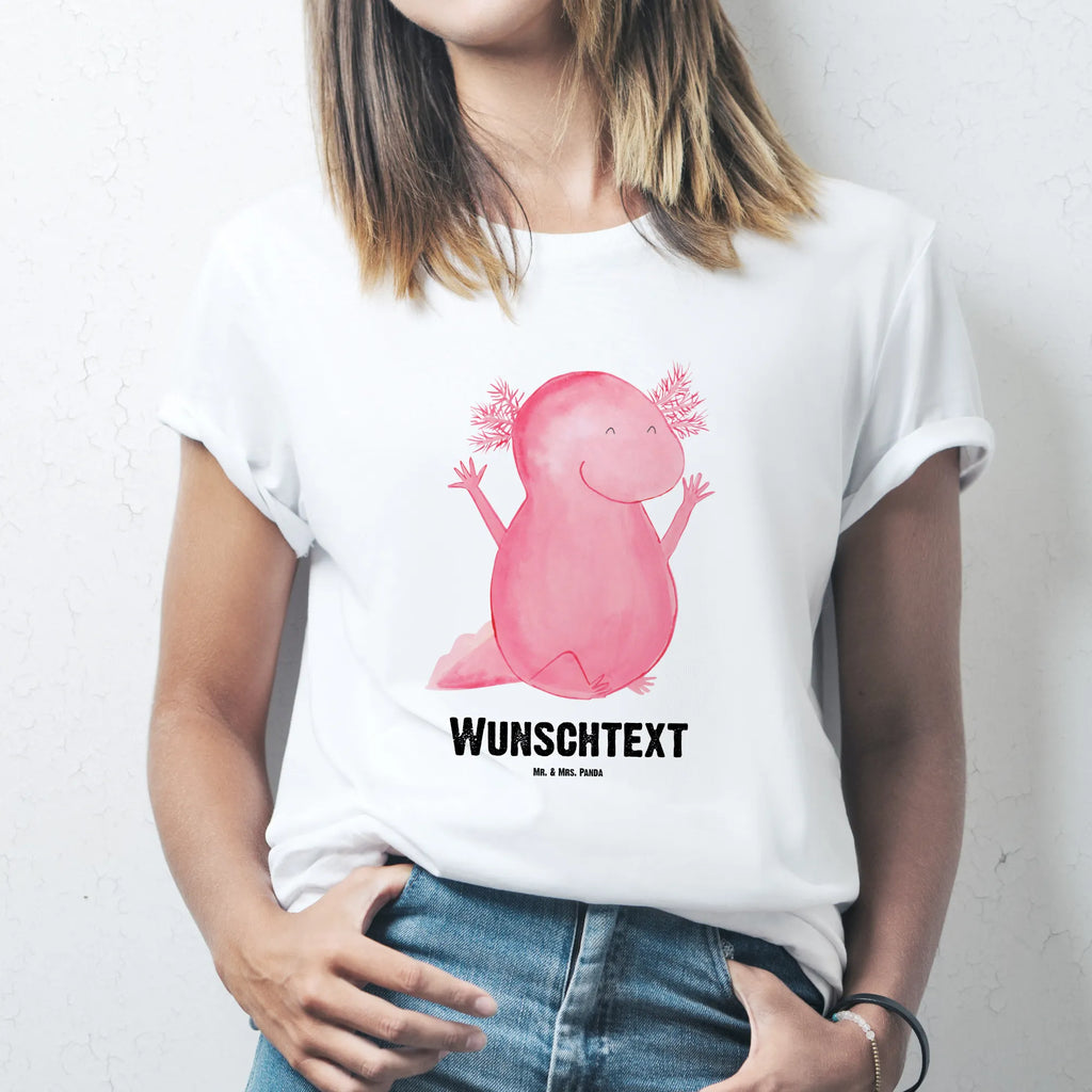 Personalised T-Shirt axolotl Hooray Wunschtext, T-Shirt Personalisiert, T-Shirt mit Aufruck, T-Shirt mit Namen, Bedrucken, Molch, Axolotl, Freude, Lurch, Lurche, Fröhlich, Schwanzlurch, Motivation, Spaß, Zufriedenheit, Axolot