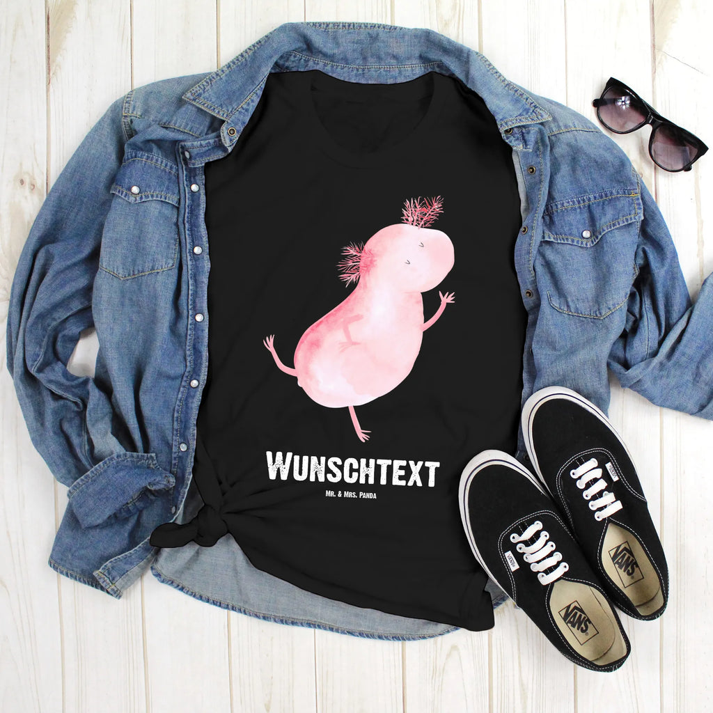 Rozmiar L Personalizowana koszulka aksolotl tańczyć T-Shirt mit Aufruck, T-Shirt mit Namen, Bedrucken, Wunschtext, T-Shirt Personalisiert, Molch, Axolotl, Freundin, Beste Freundin, Lurche, Sterne, Dachschaden, Schwanzlurch, Verrückt, Lurch, Axolot