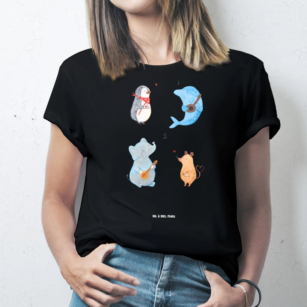Rozmiar L Personalizowana koszulka Wielki zespół Bedrucken, T-Shirt Personalisiert, T-Shirt mit Aufruck, T-Shirt mit Namen, Wunschtext, Lustige Sprüche, Gute Laune, Tiere, Tiermotive, Musikanten, Hund, Gitarre, Maus, Musik, Delfin, Elefant, Triangel, Pinguin, Band