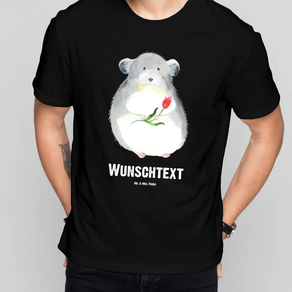 Rozmiar L Personalizowana koszulka szynszyla kwiat T-Shirt Personalisiert, Wunschtext, T-Shirt mit Namen, Bedrucken, T-Shirt mit Aufruck, Lustige Sprüche, Gute Laune, Tiere, Tiermotive, Chaos, Depressionen, Kummer, Glücklichsein, traurig sein, Büro, Chinchillas, Liebeskummer, Chinchilla, Büroalltag