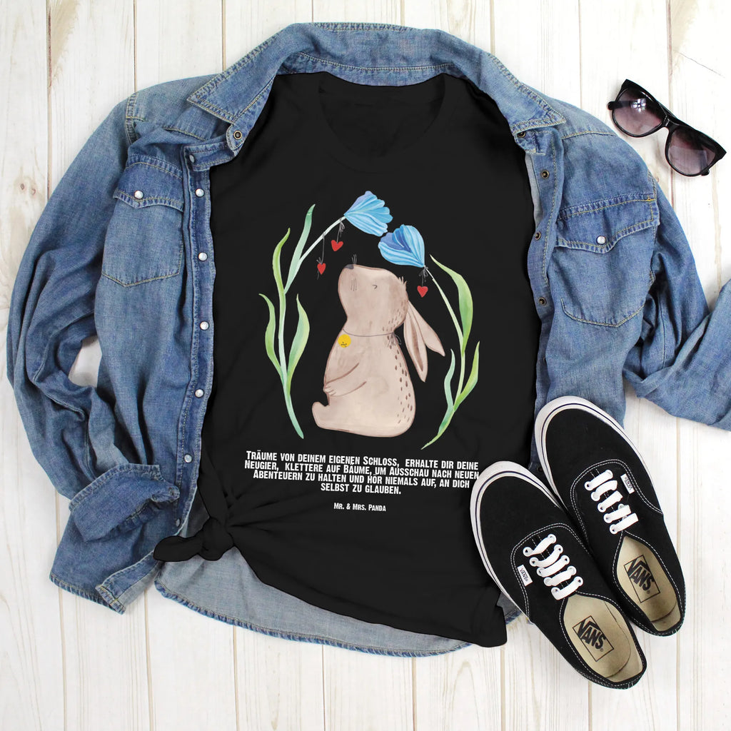 Personalised T-Shirt Hare flower T-Shirt Personalisiert, Bedrucken, Wunschtext, Frauen, T-Shirt mit Namen, Männer, T-Shirt mit Aufruck, Ostern, Osterhase, Ostergeschenke, Osternest, Osterdeko, Geschenke zu Ostern, Ostern Geschenk, Ostergeschenke Kinder, Ostern Kinder, Träume, Hoffnung, Hase, Kindergeburtstag, erstes Kind, Kaninchen, Schwangerschaft, Geburtstag, Kind, Taufe, Geburt, Taufgeschenk