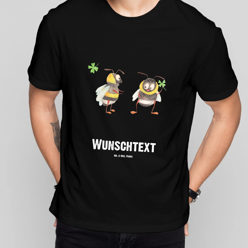 Personalisiertes T-Shirt Hummeln mit Kleeblatt T-Shirt mit Namen, Wunschtext, Bedrucken, T-Shirt mit Aufruck, T-Shirt Personalisiert, Gute Laune, Lustige Sprüche, Tiere, Tiermotive, Spruch Fröhlich, Biene, glücklich sein, Spruch schön, glücklich Werden, Biene Deko, Hummel, Spruch Positiv